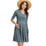 Surplice Side Tie Maternity Nursing Dress