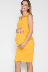 Maternity Ribbed Dress with Collar