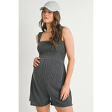 Ribbed Smocked Maternity Romper