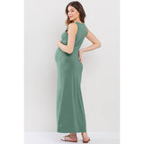 Scoop Neck Maternity Jersey Tank Top Maxi Dress