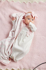 Baby Girls Chainstitched Gown & Headband 2-Piece Set