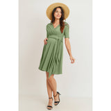 Surplice Side Tie Maternity Nursing Dress