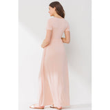 Surplice Maternity Nursing Short Sleeve Maxi Dress