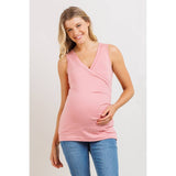 Ruched Surplice Maternity Nursing Tank Top