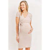 Mini Terry Maternity and Nursing Wrap Dress
