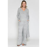 Maternity V-Neck Wide Maxi Jumpsuit & Long Maxi Cardigan Set