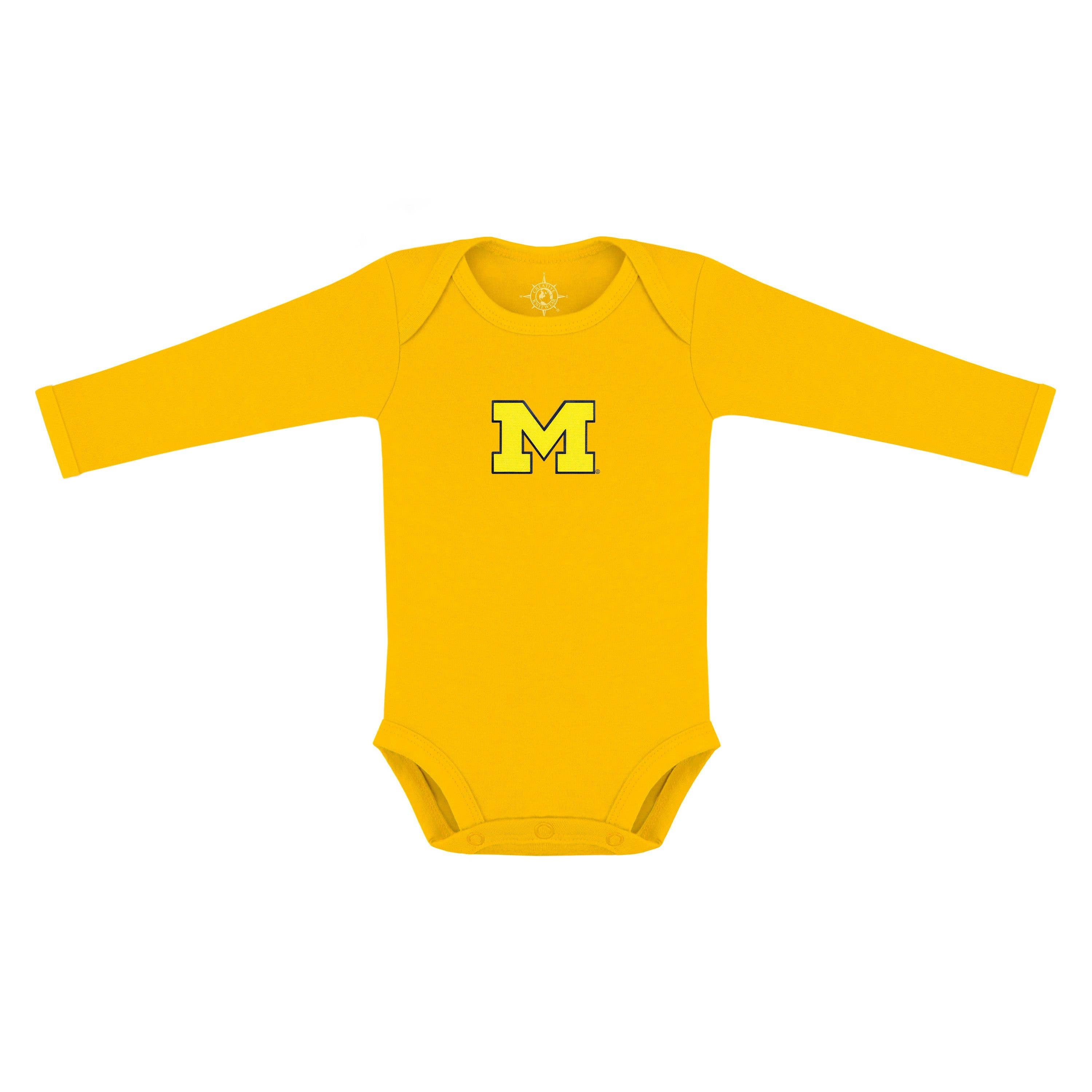 Michigan Wolverines Solid Infant Long Sleeve Bodysuit