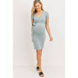 Mini Terry Maternity and Nursing Wrap Dress