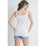 Ribbed Scoop Neck Maternity Solid Tank Top