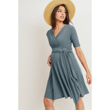 Surplice Side Tie Maternity Nursing Dress