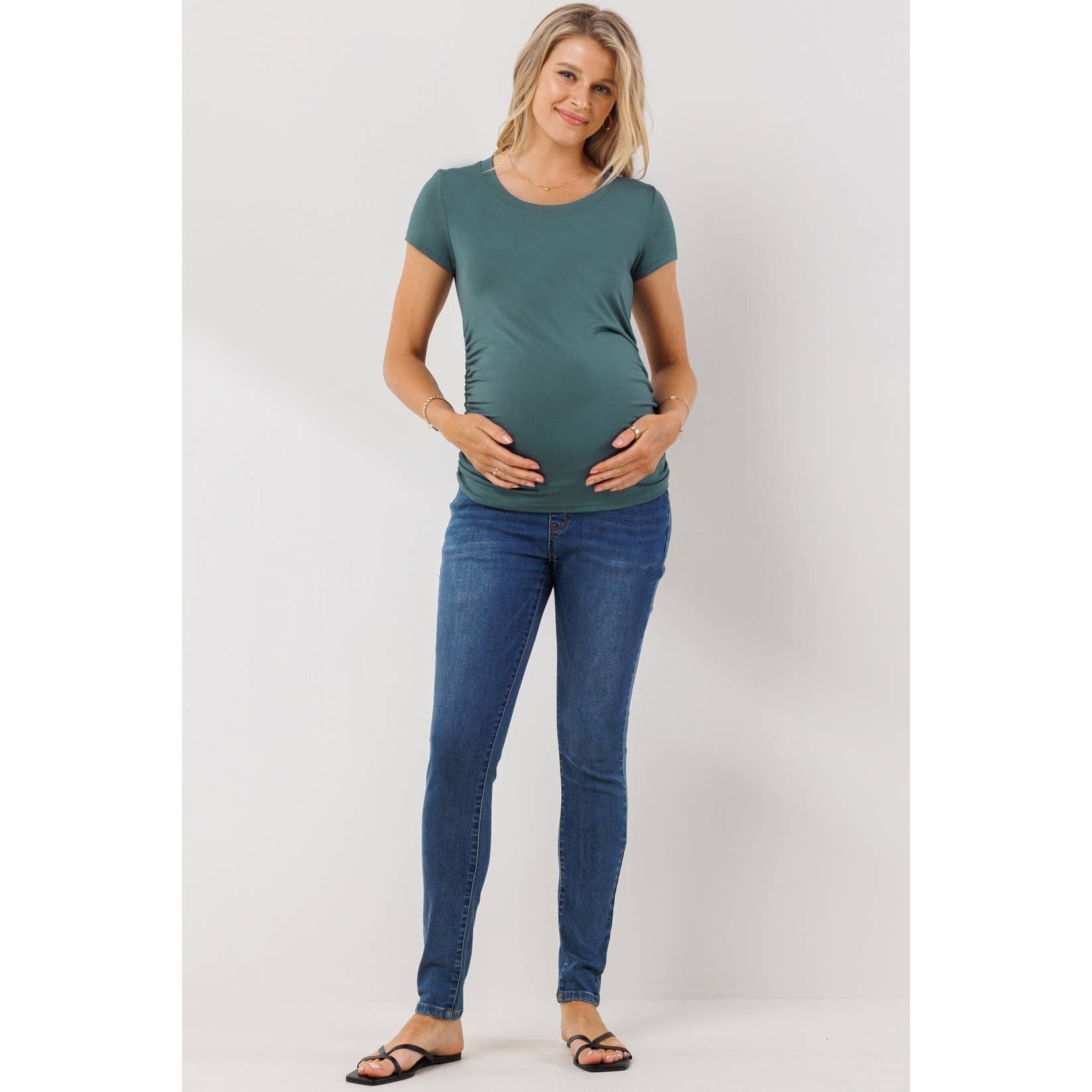Ruched Short Sleeve Maternity T-Shirt
