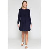 Maternity Wrap Waist Ruched Ruffle Spring Midi Dress