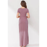 Surplice Maternity Nursing Short Sleeve Maxi Dress