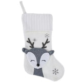 White & Gray Reindeer Stocking