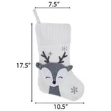 White & Gray Reindeer Stocking