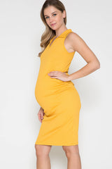 Maternity Ribbed Dress with Collar