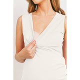 Ruched Surplice Maternity Nursing Tank Top
