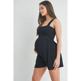 Ribbed Smocked Maternity Romper
