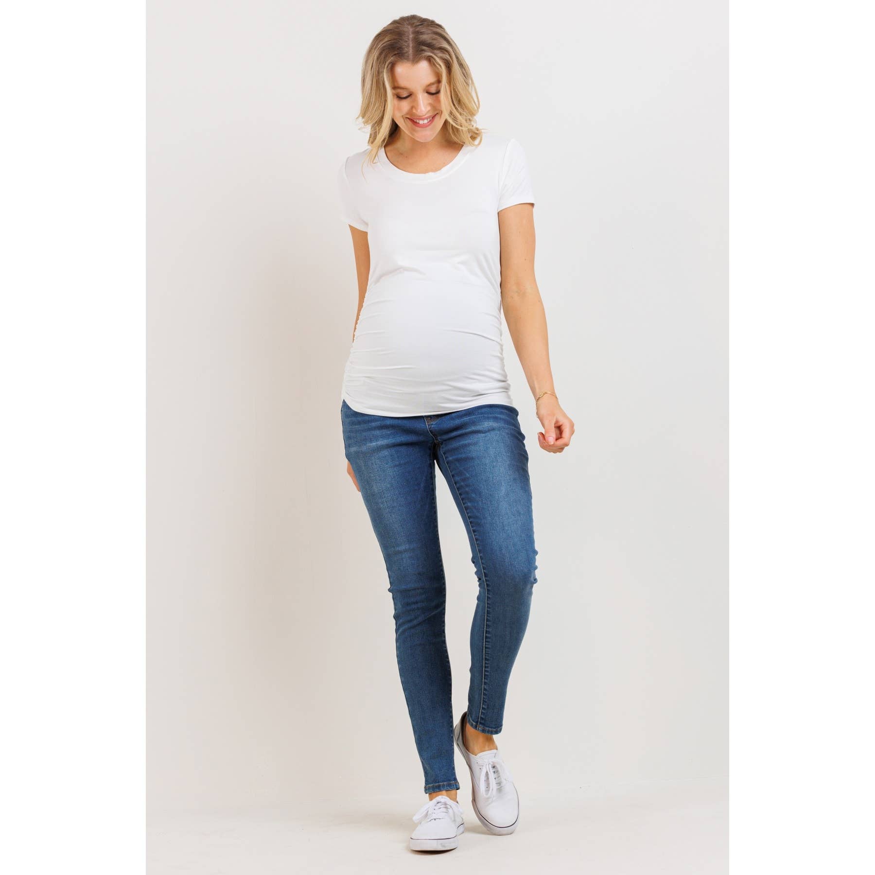 Ruched Short Sleeve Maternity T-Shirt