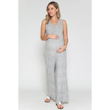Maternity V-Neck Wide Maxi Jumpsuit & Long Maxi Cardigan Set