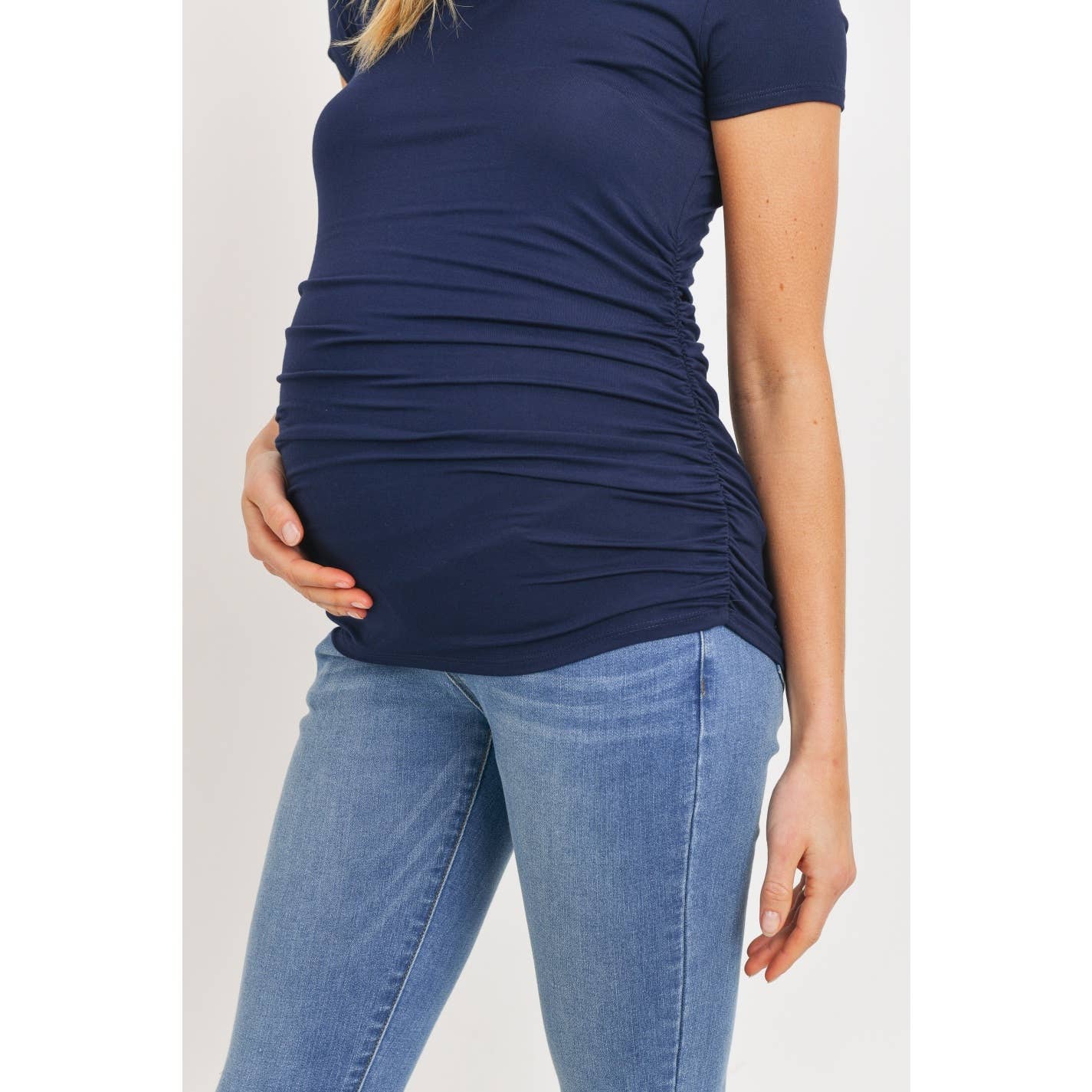 Ruched Short Sleeve Maternity T-Shirt