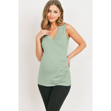 Ruched Surplice Maternity Nursing Tank Top
