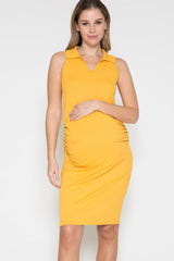 Maternity Ribbed Dress with Collar