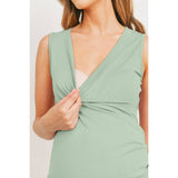 Ruched Surplice Maternity Nursing Tank Top