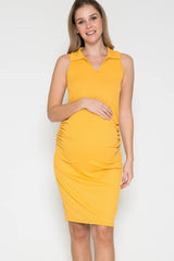 Maternity Ribbed Dress with Collar