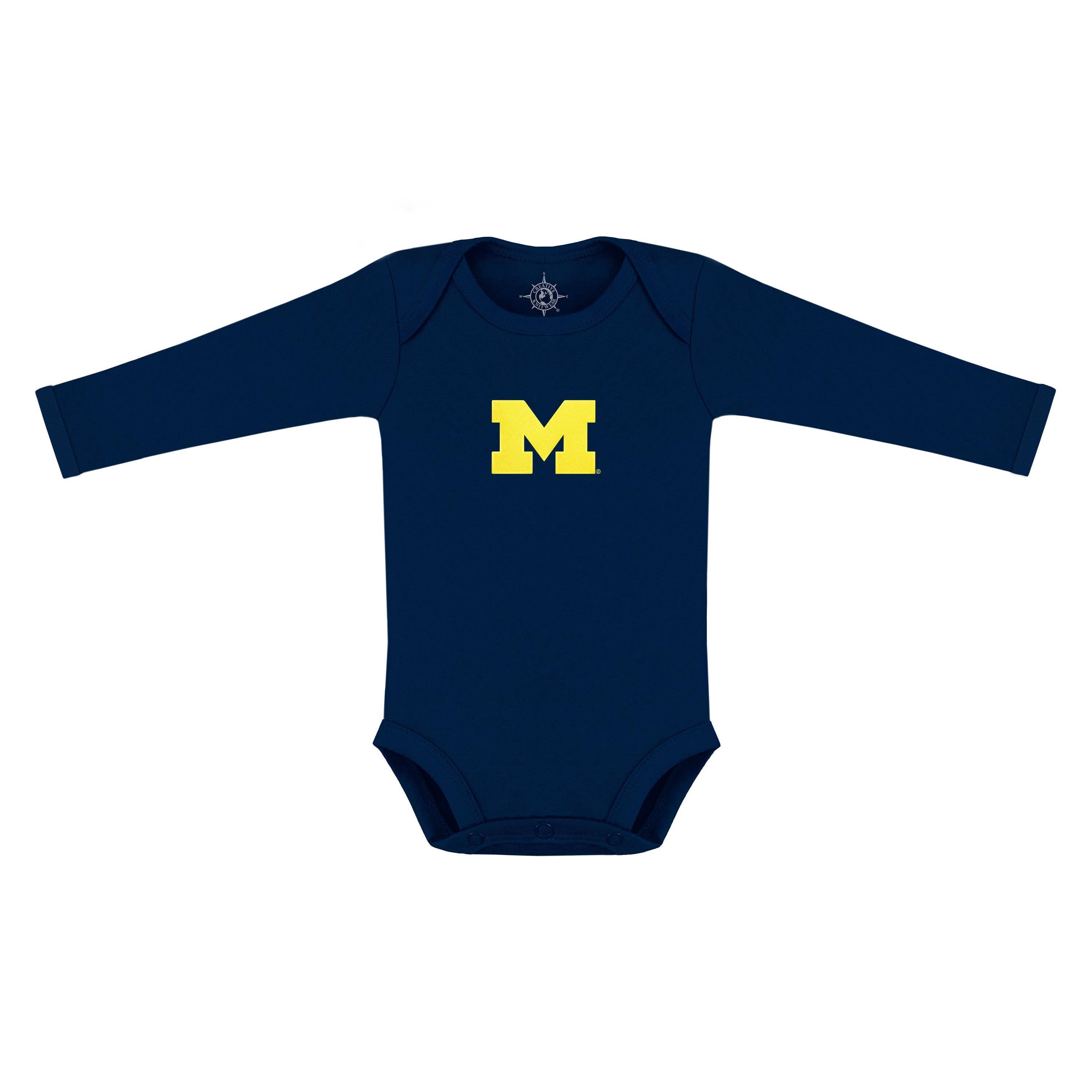 Michigan Wolverines Solid Infant Long Sleeve Bodysuit
