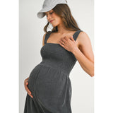 Ribbed Smocked Maternity Romper