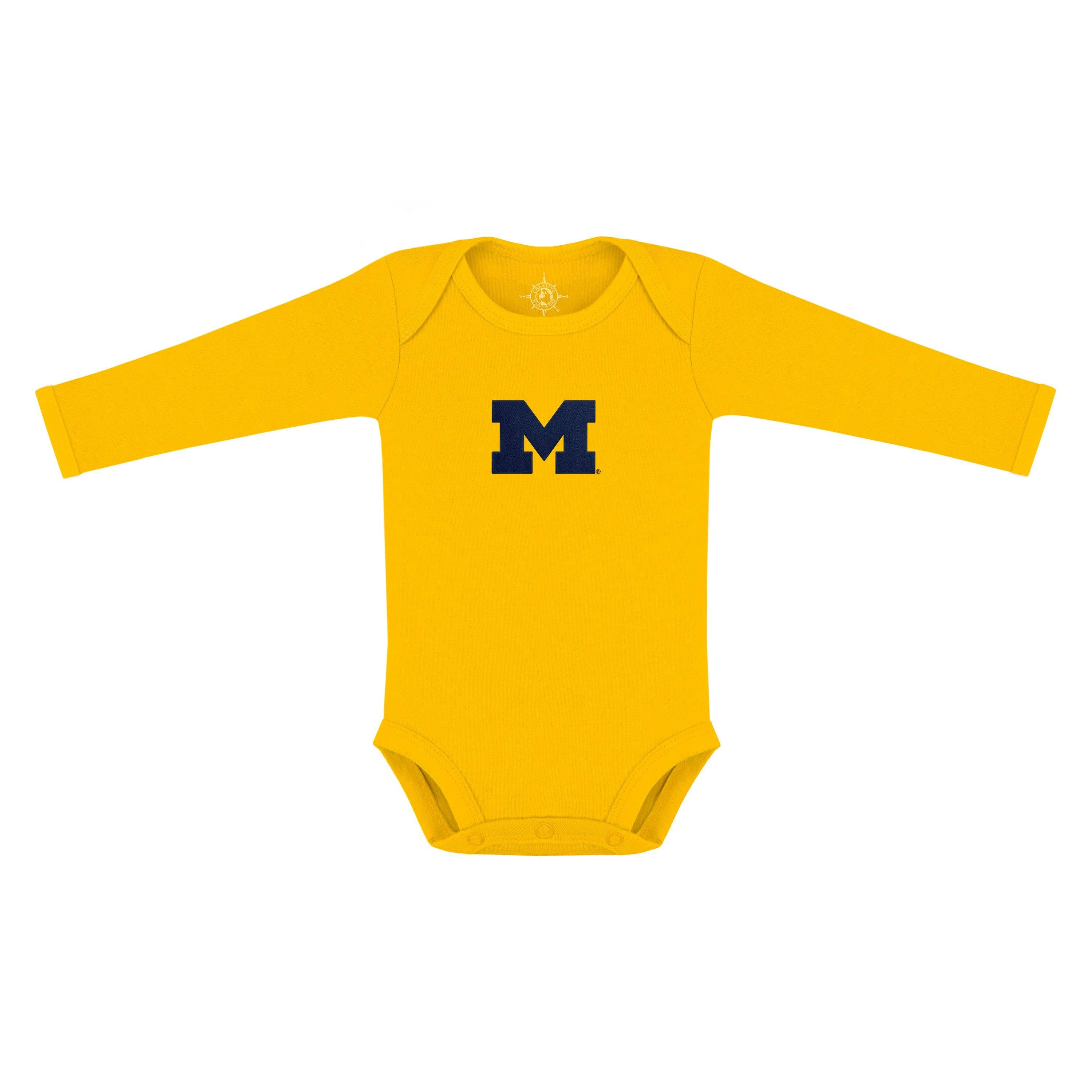 Michigan Wolverines Solid Infant Long Sleeve Bodysuit