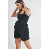 Ribbed Smocked Maternity Romper