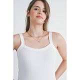 Ribbed Scoop Neck Maternity Solid Tank Top