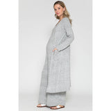 Maternity V-Neck Wide Maxi Jumpsuit & Long Maxi Cardigan Set