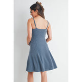 Ribbed Sleeveless Maternity Skater Dress