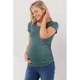 Ruched Short Sleeve Maternity T-Shirt