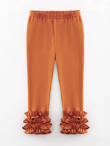 Milk Silk Ruffled Solid Color Pants