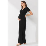 Surplice Maternity Nursing Short Sleeve Maxi Dress