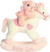 Aurora® Melodious Musicals! Baby Girl Rocking Horse™ Baby Stuffed Animal - Musical Entertainment - Engaging Play - Pink 12 Inches