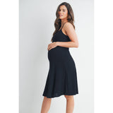 Ribbed Sleeveless Maternity Skater Dress