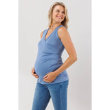 Ruched Surplice Maternity Nursing Tank Top
