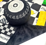 Racing Flag Baby NASCAR Tag Stroller Toy 10" x 10"