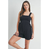 Ribbed Smocked Maternity Romper