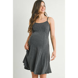 Ribbed Sleeveless Maternity Skater Dress