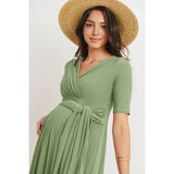 Surplice Side Tie Maternity Nursing Dress