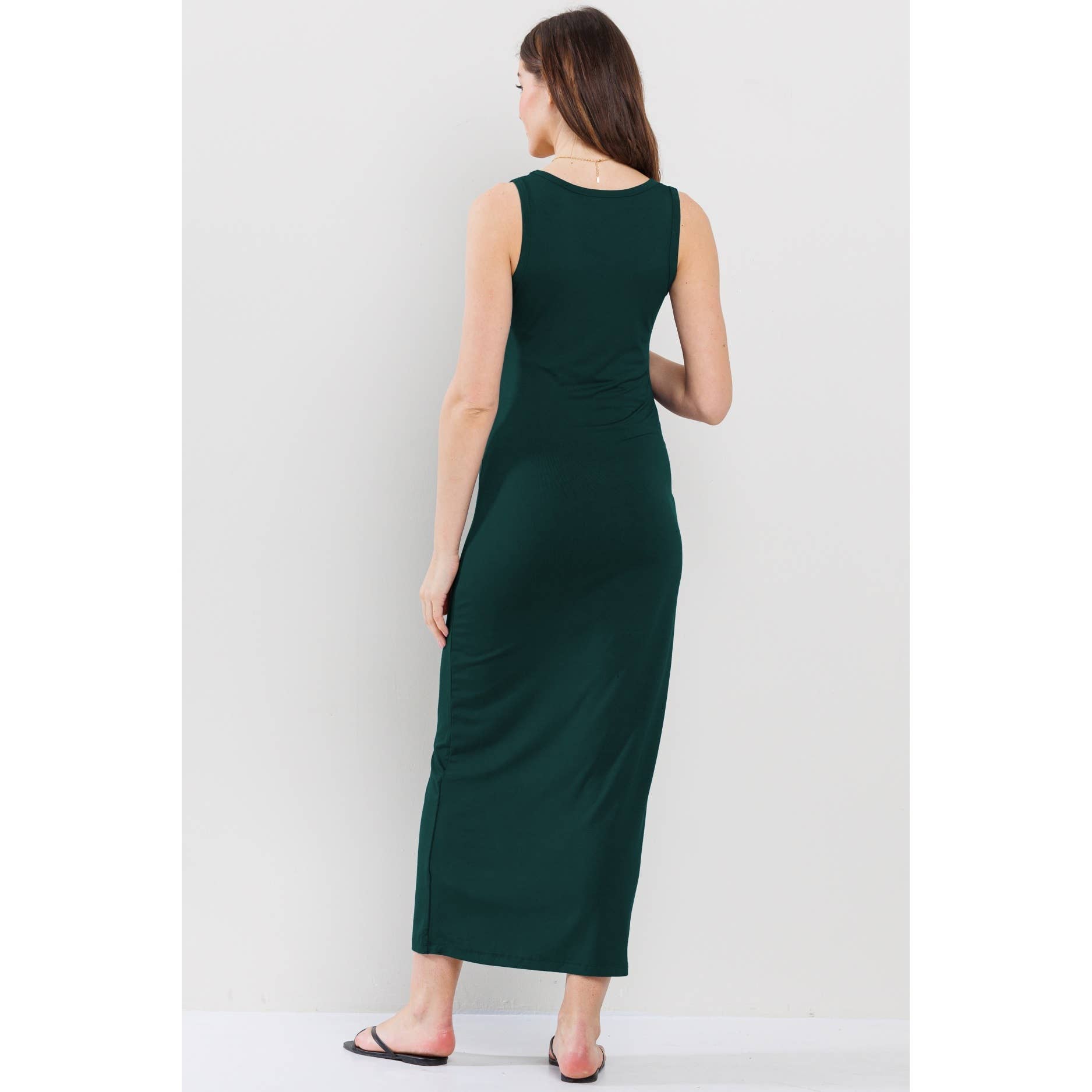 Scoop Neck Maternity Jersey Tank Top Maxi Dress