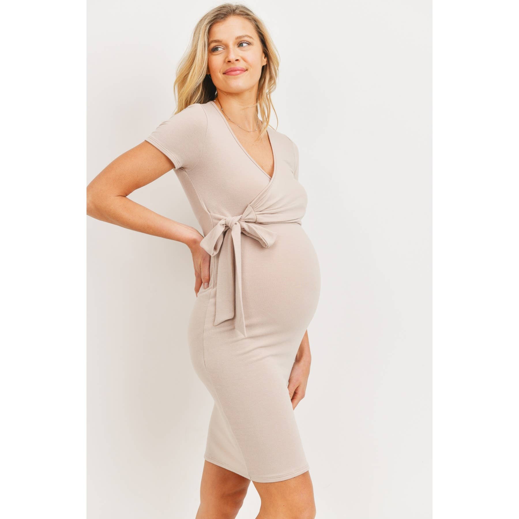 Mini Terry Maternity and Nursing Wrap Dress