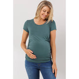 Ruched Short Sleeve Maternity T-Shirt