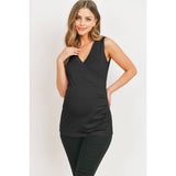 Ruched Surplice Maternity Nursing Tank Top
